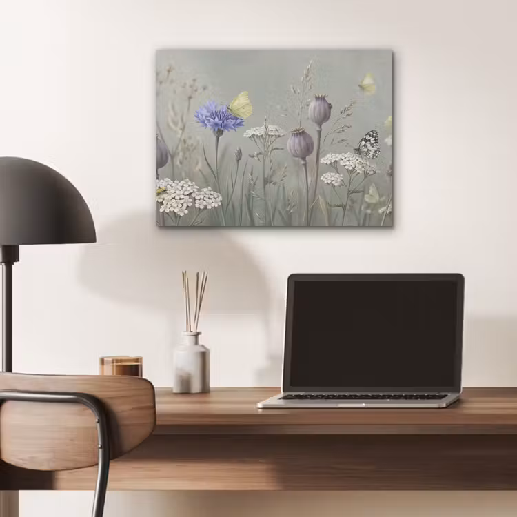 Vlinders - Wildbloemen - Illustratie - Kleurrijk PET vilt klein -sfeer5