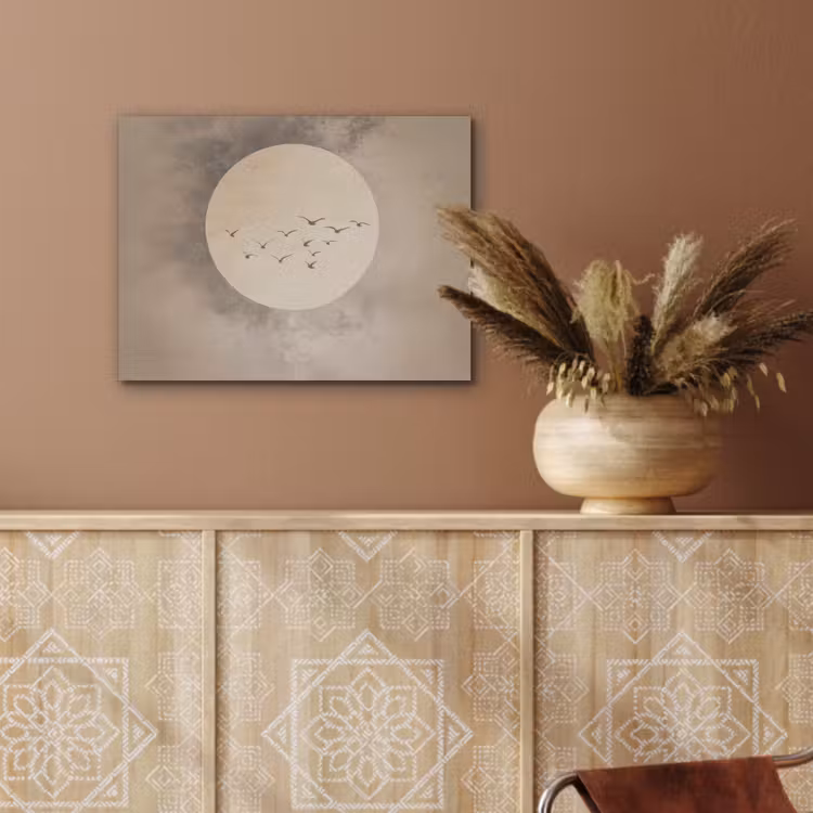 Vogel - Beige - Japandi PET vilt klein -sfeer4