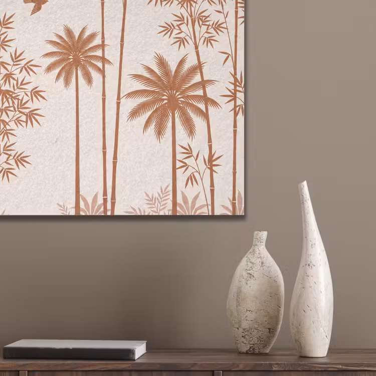 Vogel - Boom - Tropisch - Minimalistisch - Bruin PET vilt klein -sfeer6_closeup