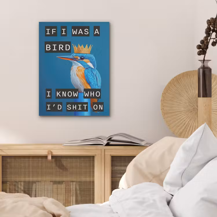 Vogel - Decoratie - Ijsvogel - Blauw PET vilt klein -sfeer3