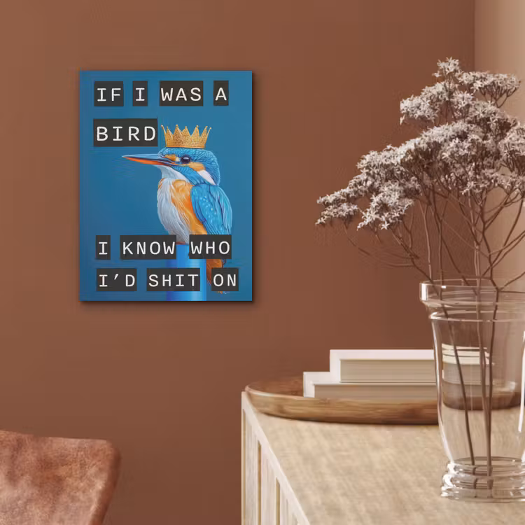 Vogel - Decoratie - Ijsvogel - Blauw PET vilt klein -sfeer4