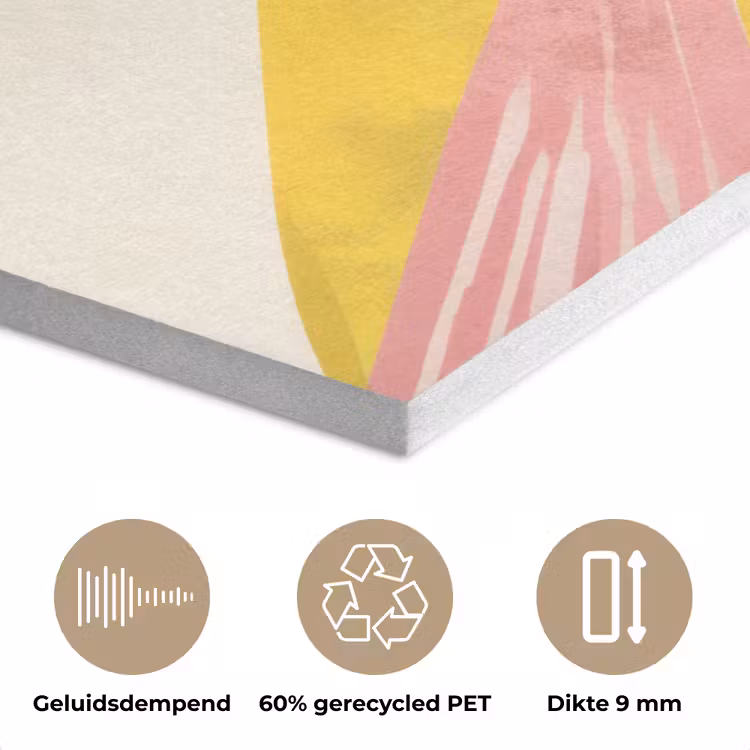 Vogel - Minimalistisch - Geel PET vilt klein -closeup_NL