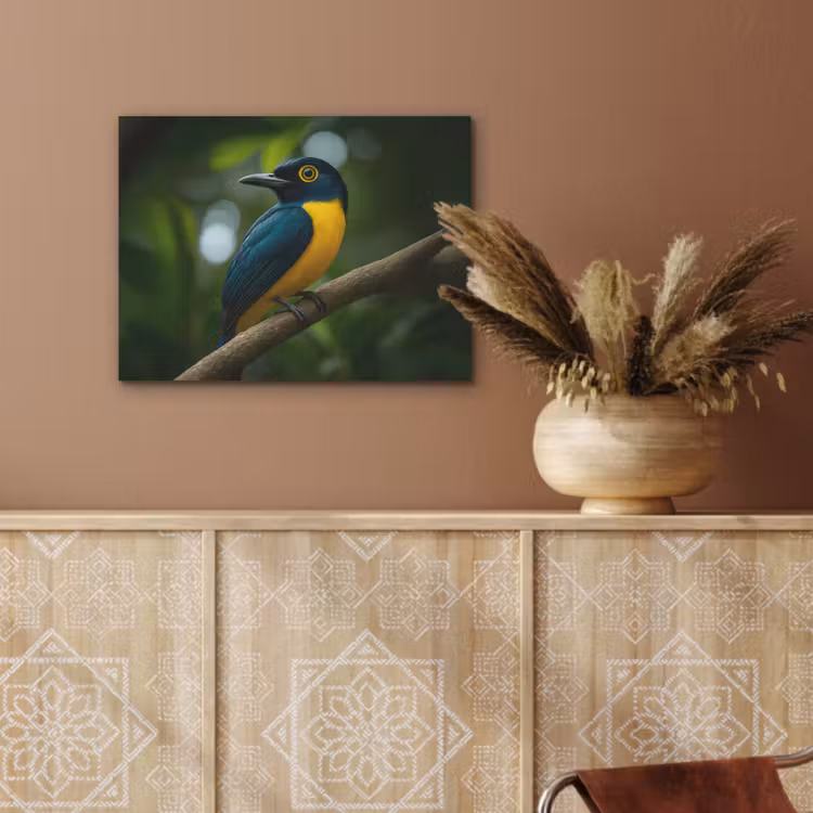 Vogel - Tak - Geel - Bladeren PET vilt klein -sfeer4