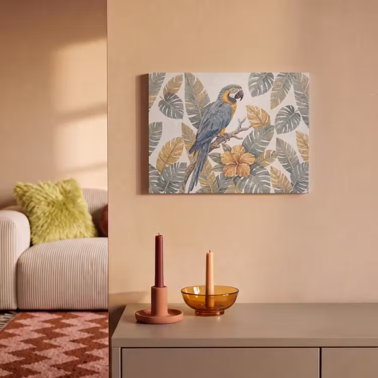 Vogel - Tak - Natuur - Mozaïek - Blauw PET vilt klein -sfeer1