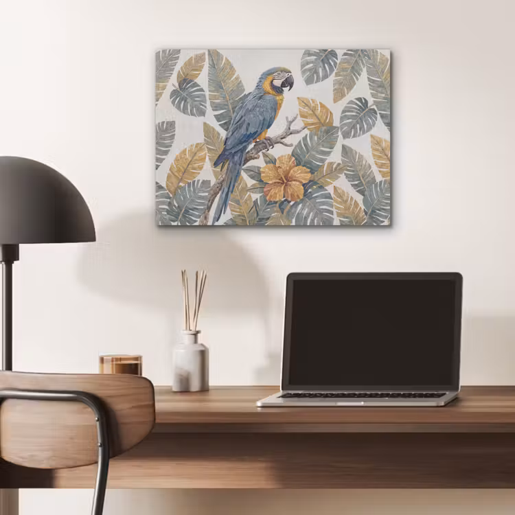 Vogel - Tak - Natuur - Mozaïek - Blauw PET vilt klein -sfeer5