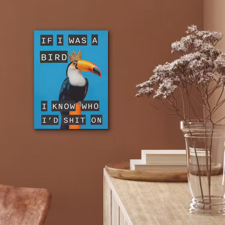 Vogel - Toekan - Blauw - Quotes PET vilt klein -sfeer4