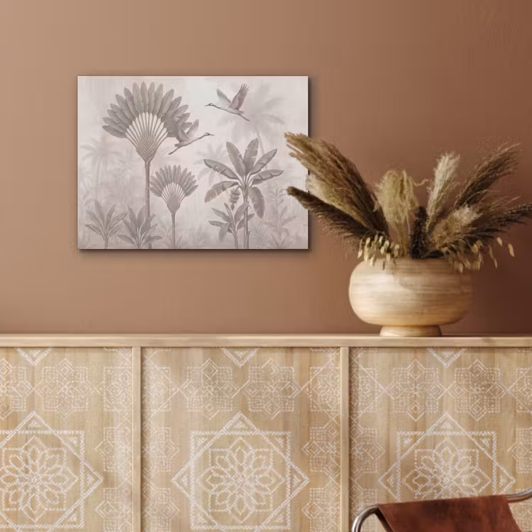 Vogel - Tropisch - Jungle - Natuur - Beige PET vilt klein -sfeer4