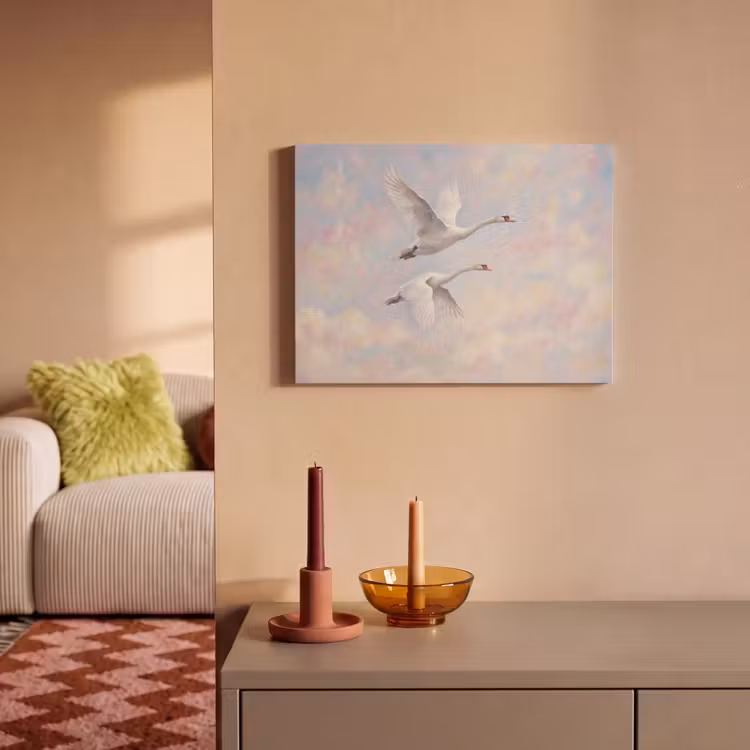 Vogel - Vliegend - Lucht - Modern - Pastel PET vilt klein -sfeer1