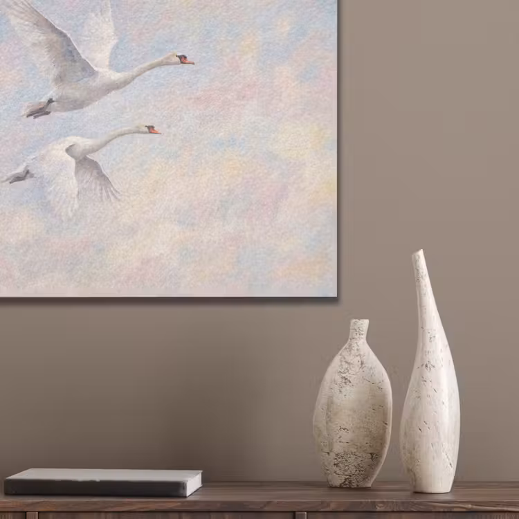 Vogel - Vliegend - Lucht - Modern - Pastel PET vilt klein -sfeer6_closeup