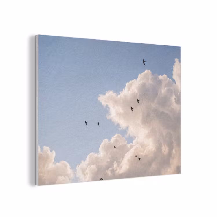 Vogel - Vlucht - Wolken - Natuur - Blauw PET vilt klein -3d