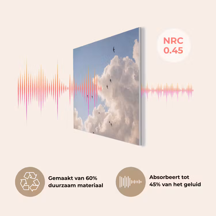 Vogel - Vlucht - Wolken - Natuur - Blauw PET vilt klein -USP_NL