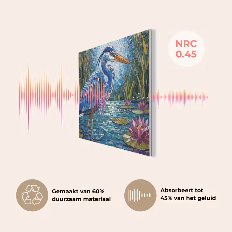Vogel - Water - Natuur - Abstract - Blauw PET vilt klein -USP_NL