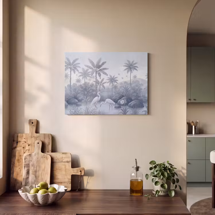 Vogel - Water - Tropisch - Natuur - Blauw PET vilt klein -sfeer2
