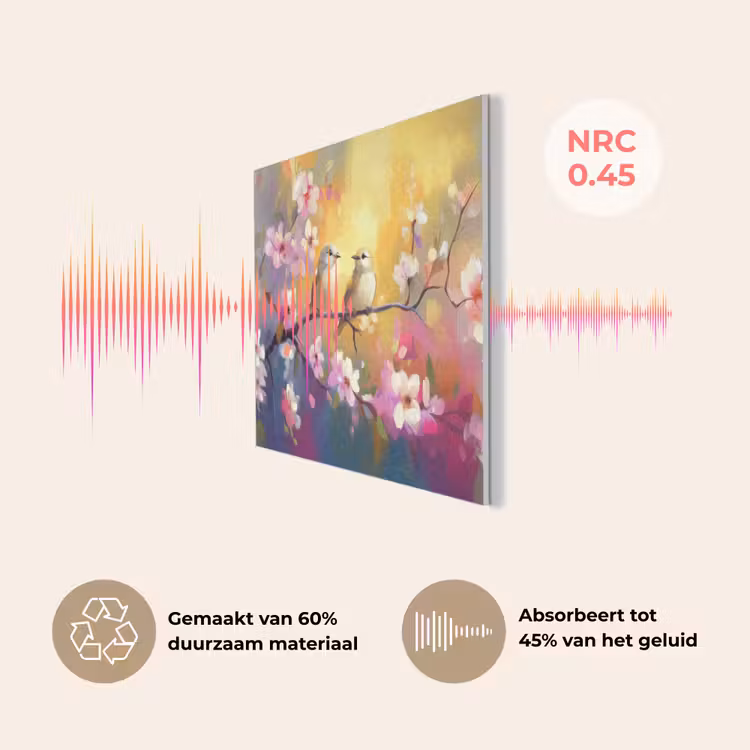 Vogels - Bloemen - Roze PET vilt klein -USP_NL