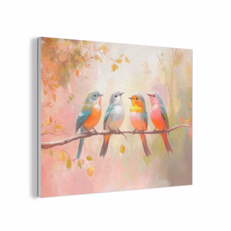 Vogels - Kleurrijk - Tak PET vilt klein -3d