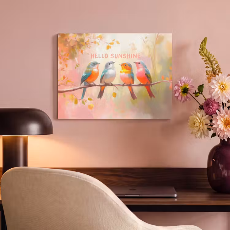 Vogels - Tak - Quote - Roze PET vilt klein -sfeer3