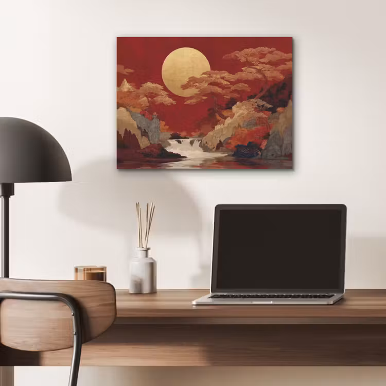 Volle maan - Landschap - Waterval PET vilt klein -sfeer5