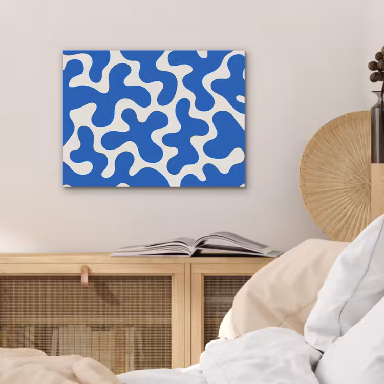 Vormen - Abstract - Blauw - Golven PET vilt klein -sfeer3