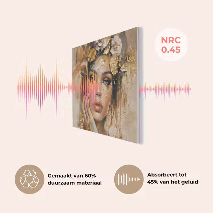 Vrouw - Bloemen - Goud - Portret PET vilt klein -USP_NL