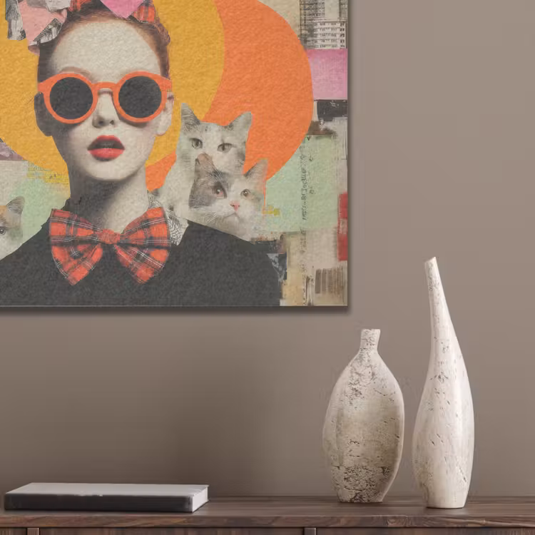 Vrouw - Bril - Strik - Retro PET vilt klein -sfeer6_closeup