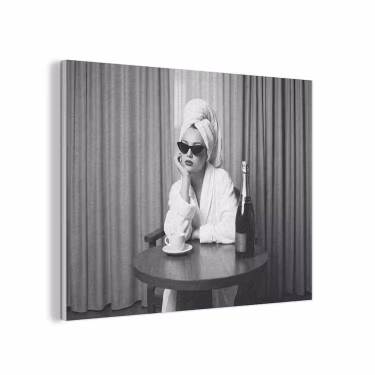 Vrouw - Bubbels - Zwart - Wit PET vilt klein -3d