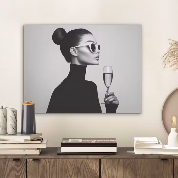 Vrouw - Champagne - Modern PET vilt klein -sfeer1