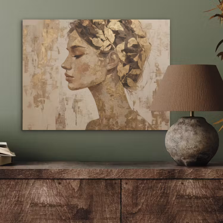Vrouw - Goud - Abstract - Textuur PET vilt klein -sfeer2