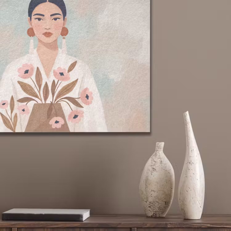 Vrouw - Kimono - Pastel PET vilt klein -sfeer6_closeup