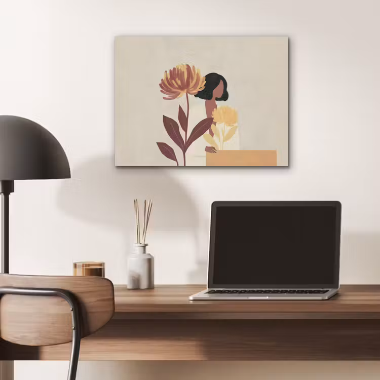 Vrouw - Minimalistisch - Bloem PET vilt klein -sfeer5