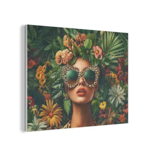 Vrouw - Panterprint - Jungle - Natuur - Luxe PET vilt klein -3d