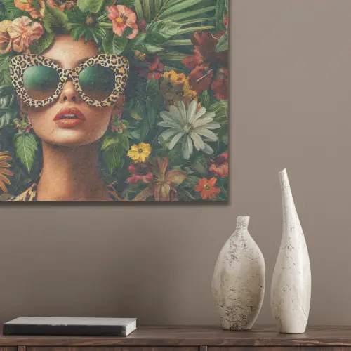Vrouw - Panterprint - Jungle - Natuur - Luxe PET vilt klein -sfeer6_closeup
