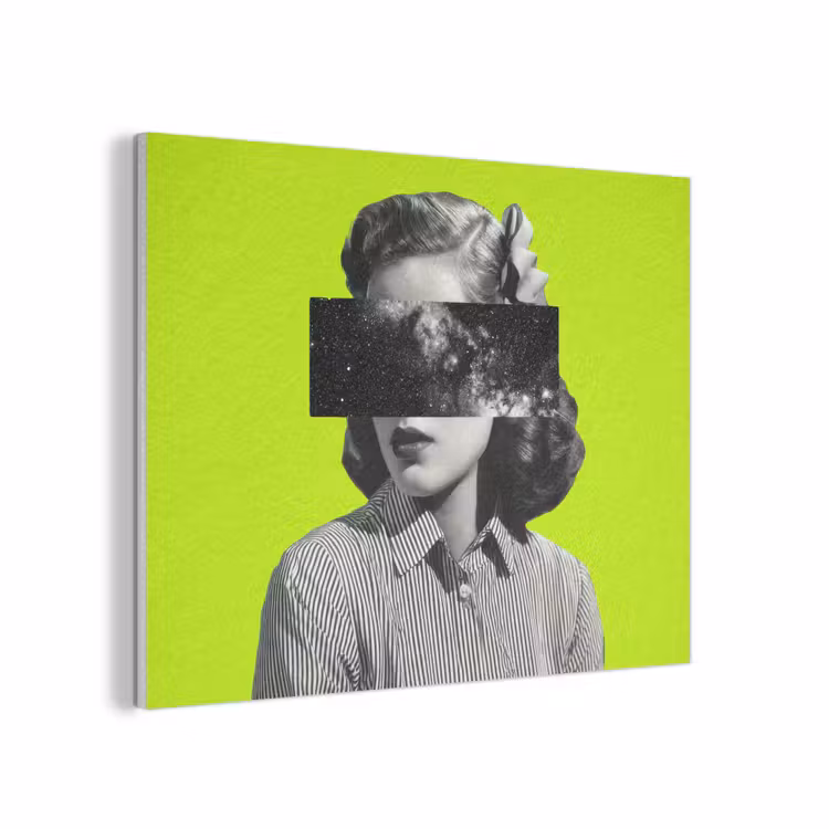Vrouw - Sterrenhemel - Groen PET vilt klein -3d