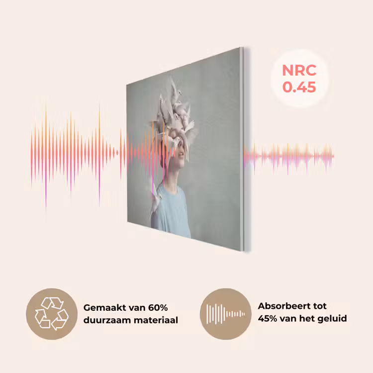 Vrouw - Vogels - Abstract - Modern - Wit PET vilt klein -USP_NL