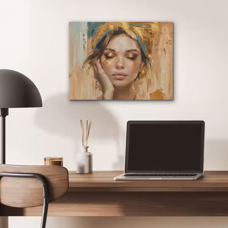 Vrouwen - Portret - Luxe - Goud PET vilt klein -sfeer5