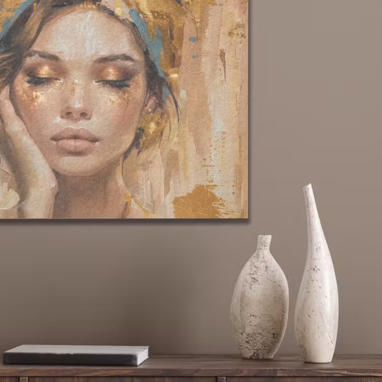 Vrouwen - Portret - Luxe - Goud PET vilt klein -sfeer6_closeup