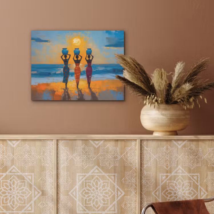Vrouwen - Strand - Zondsondergang PET vilt klein -sfeer4
