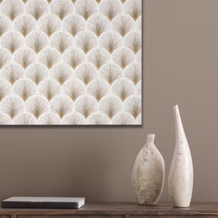 Waaiers - Art Deco - Elegant - Goud - Wit PET vilt klein 837 -sfeer6_closeup