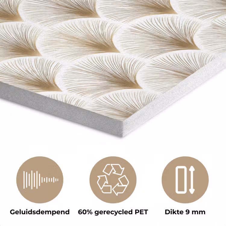 Waaiers - Art Deco - Elegant - Goud - Wit PET vilt klein 837 -closeup_NL