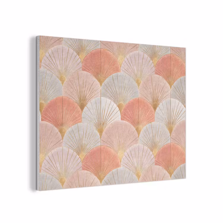 Waaiers - Goud - Roze PET vilt klein 837 -3d