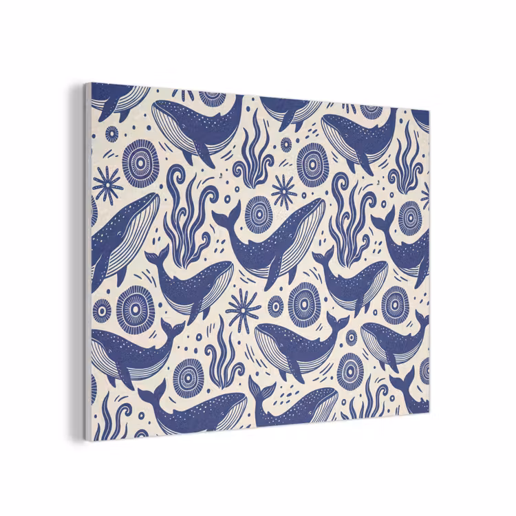 Walvis - Onderwater - Dieren - Abstract - Blauw PET vilt klein -3d
