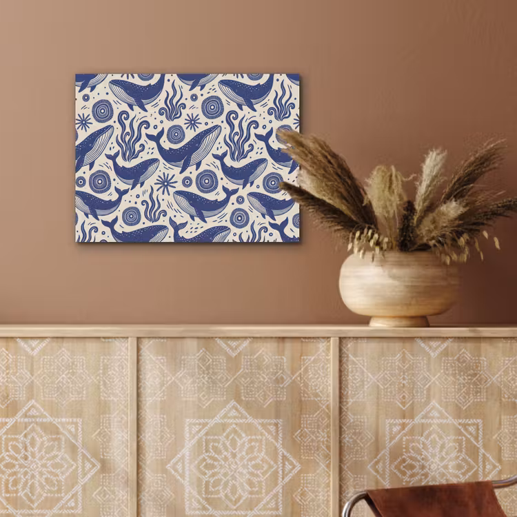 Walvis - Onderwater - Dieren - Abstract - Blauw PET vilt klein -sfeer4
