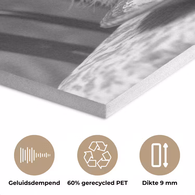 Wasbeer - Cute - Pasta - Tafelkleed - Zwart - Wit PET vilt klein -closeup_NL