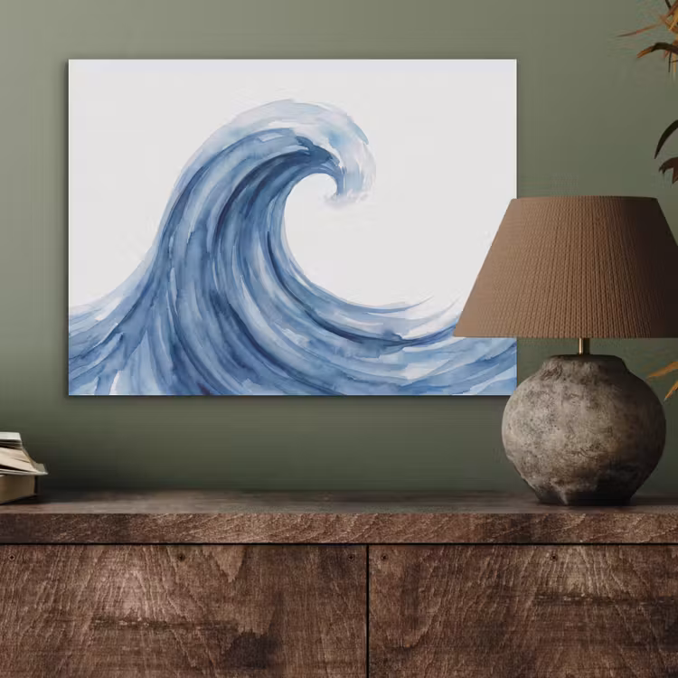 Water - Beweging - Natuur - Modern - Blauw PET vilt klein -sfeer2