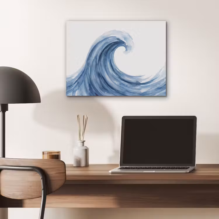 Water - Beweging - Natuur - Modern - Blauw PET vilt klein -sfeer5