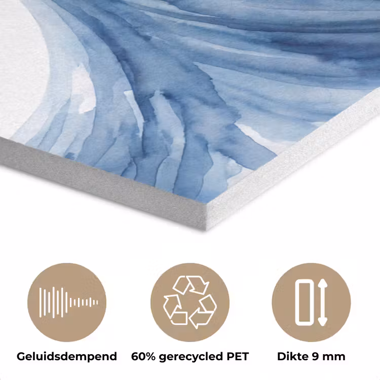 Water - Beweging - Natuur - Modern - Blauw PET vilt klein -closeup_NL