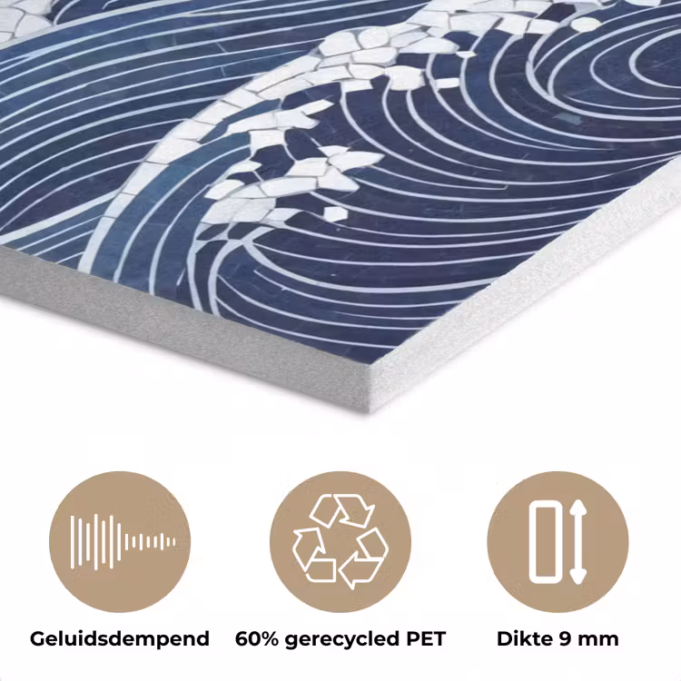 Water - Mozaïek - Landschap - Modern - Blauw PET vilt klein -closeup_NL