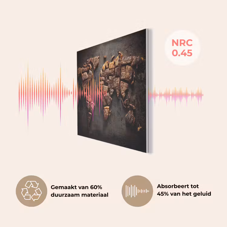 Wereldkaart - Gegrild vlees PET vilt klein -USP_NL
