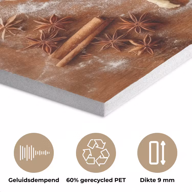 Wereldkaart - Koekjesdeeg - Warme baksfeer PET vilt klein -closeup_NL