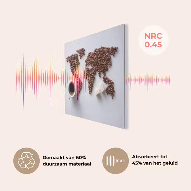 Wereldkaart - Koffiebonen - Suikerklontjes PET vilt klein -USP_NL