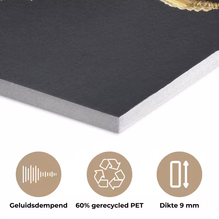 Wereldkaart - Pasta - Zwart PET vilt middel -closeup_NL